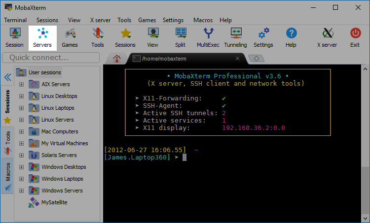 The "Services" button